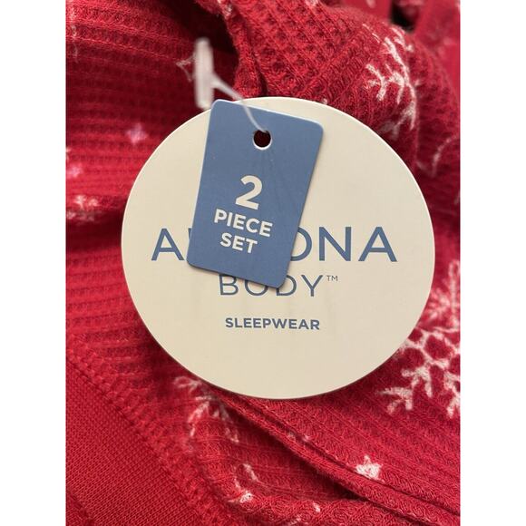 Arizona Body Juniors Waffle Long Sleeve 2pc. Shorts Pajama Set Red Heart XXL NWT - Picture 9 of 10